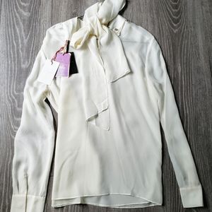 Ted baker white silk blouse with scarf